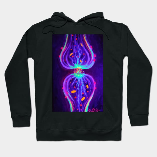 Synapse with neurotransmitters Hoodie by CORinAZONe